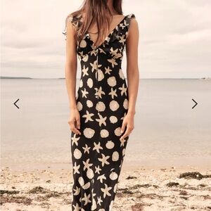 SAYLOR Elegant Black and Cream Maxi Dress. NWT